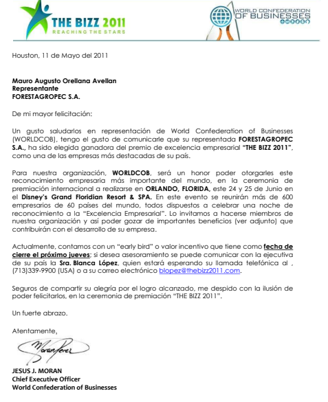 WORLS CONFEDERATION OF BUSINESSES 2011